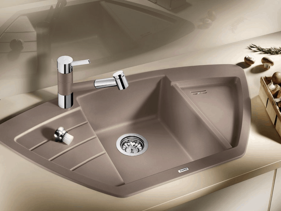 granitový rohový dřez